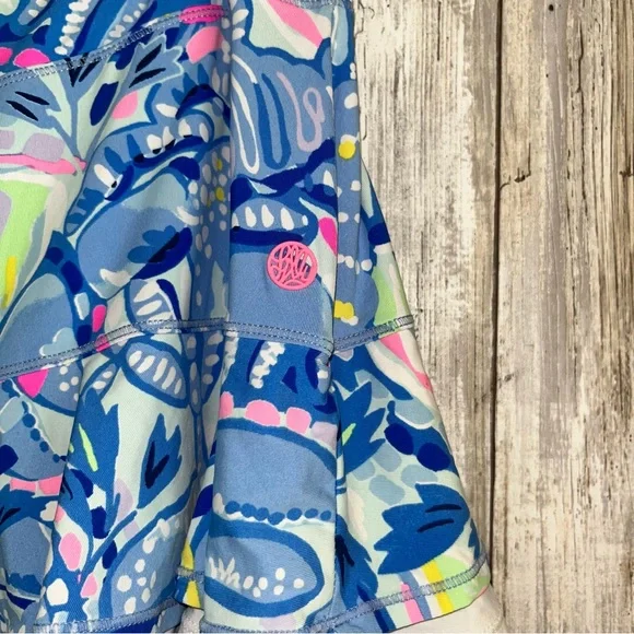 Lilly Pulitzer Luxletic Blue Floral Skort - Picture 4 of 5